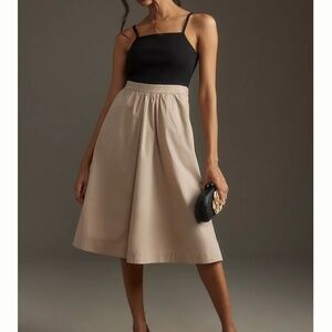 Maeve Sleeveless Rib Poplin Twofer Midi Dress Size M